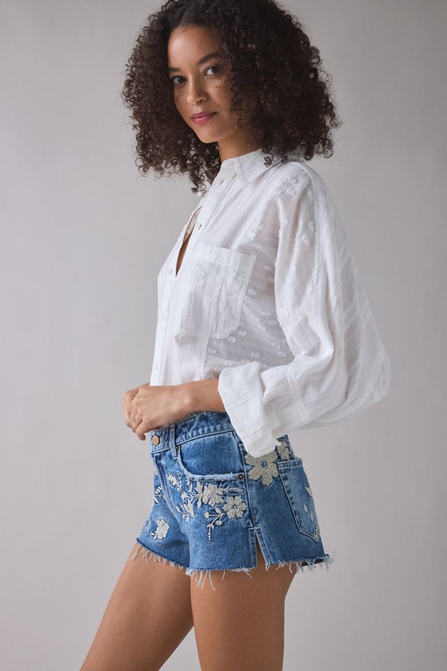 BDG Georgie Embroidered Denim Cutoff Shorts #2