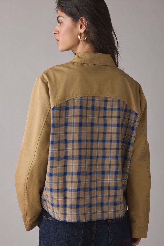 Hosbjerg Blaze Spliced Check + Faux Leather Zip-Up Jacket #3