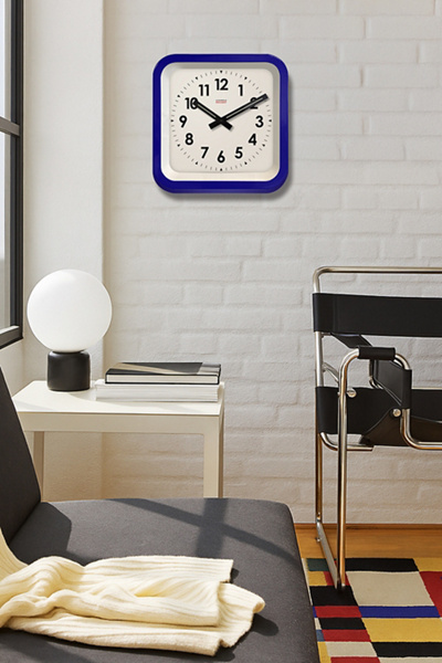 Cloudnola The Big Railway Square Wall & Desk Clock In Blue At Urban Outfitters In Multi