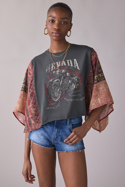 BDG Bad Behavior Graphic Spliced Oversized Tee