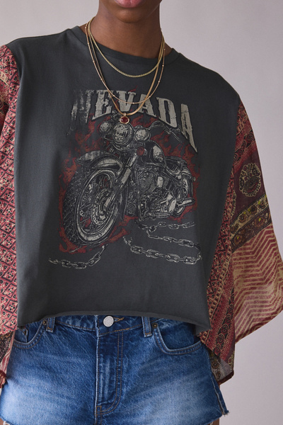 BDG Bad Behavior Graphic Spliced Oversized Tee