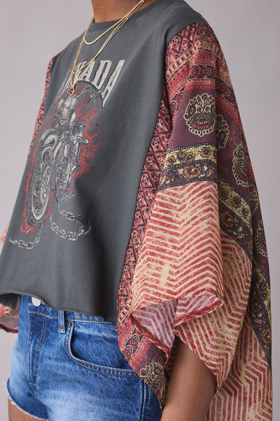 BDG Bad Behavior Graphic Spliced Oversized Tee