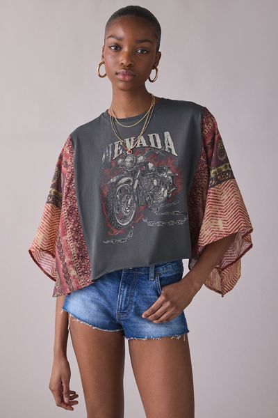 T-shirt surdimensionné graphique Bad Behavior à empiècements BDG
