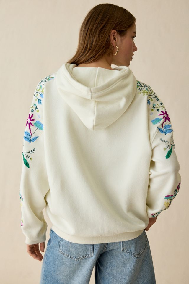 BDG Dusty Embellished Bloom Graphic Oversized Zip-Up Hoodie Sweatshirt #3