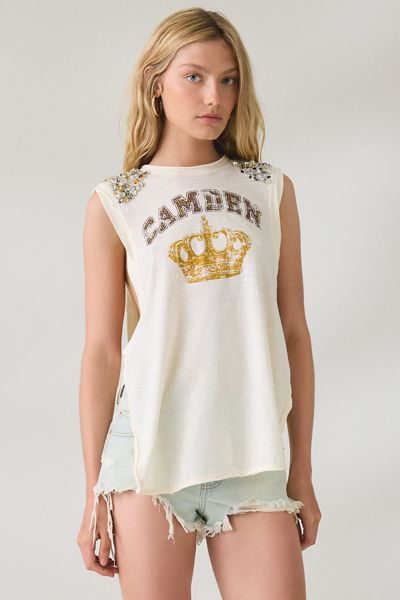 T-shirt musculaire à fente latérale graphique orné Desert Angel BDG
