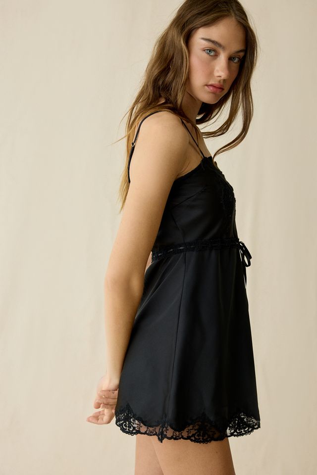 LoveShackFancy Sanna Lace Trim Slip Mini Dress #2