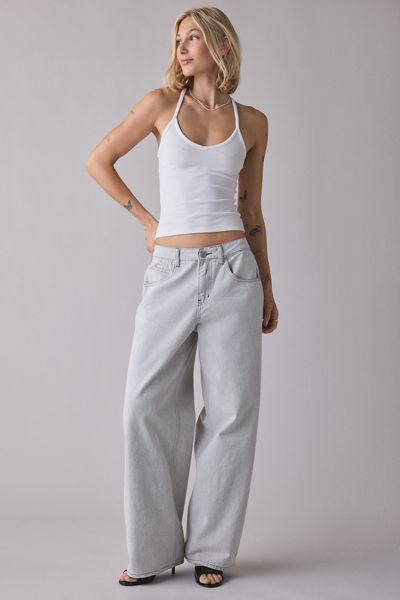 Glamorous Grey Wash Mid-Rise Baggy Jeans