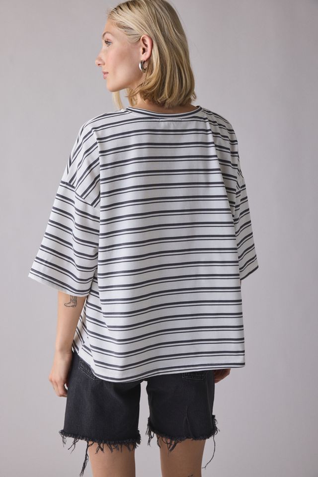 Glamorous Striped Oversized Boyfriend Tee #3