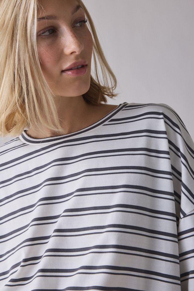 Glamorous Striped Oversized Boyfriend Tee #4