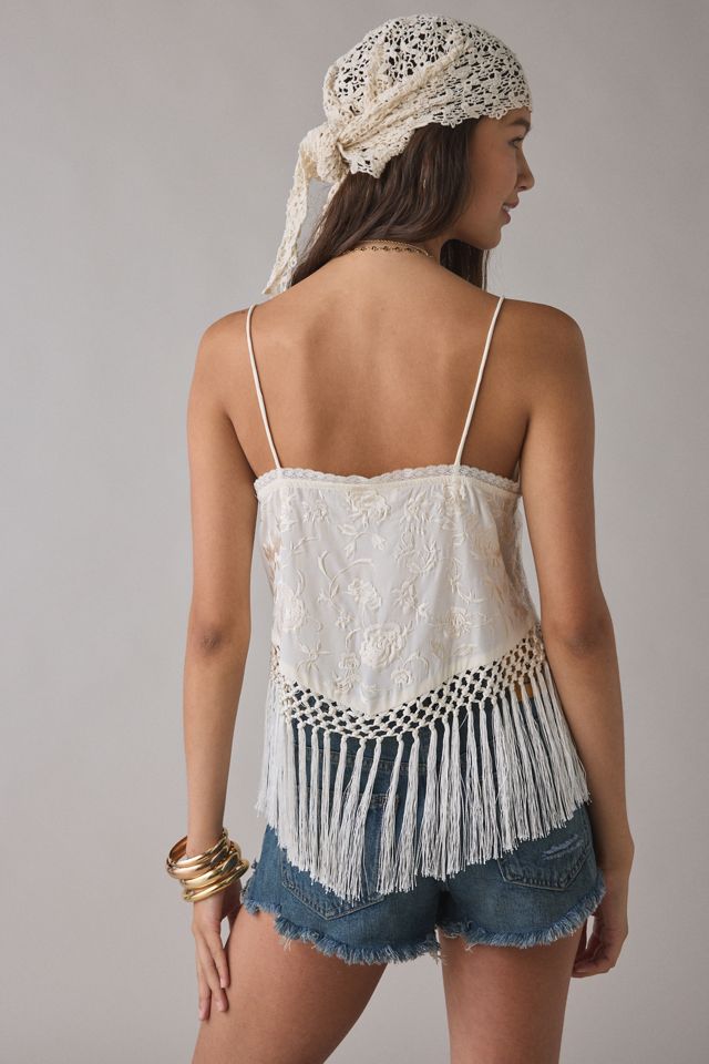 LoveShackFancy Annemarie Fringed Tank Top #2