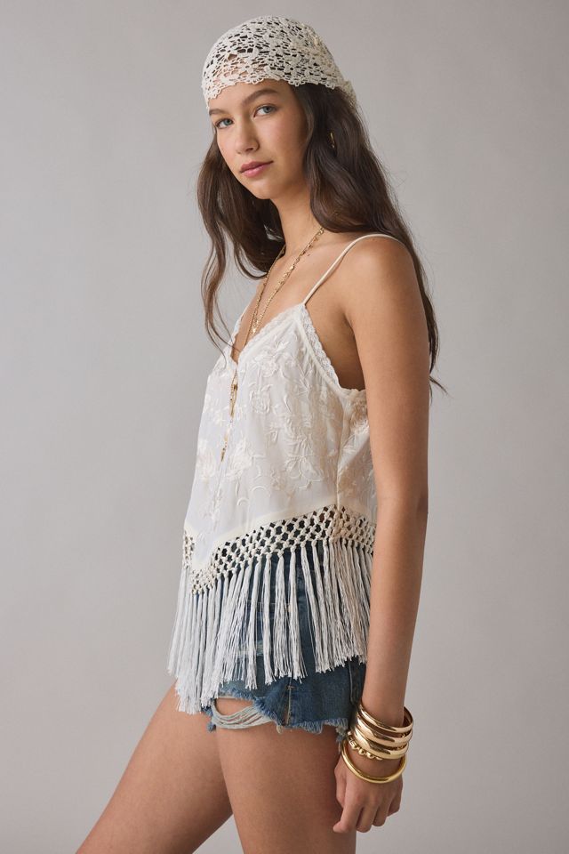 LoveShackFancy Annemarie Fringed Tank Top #3