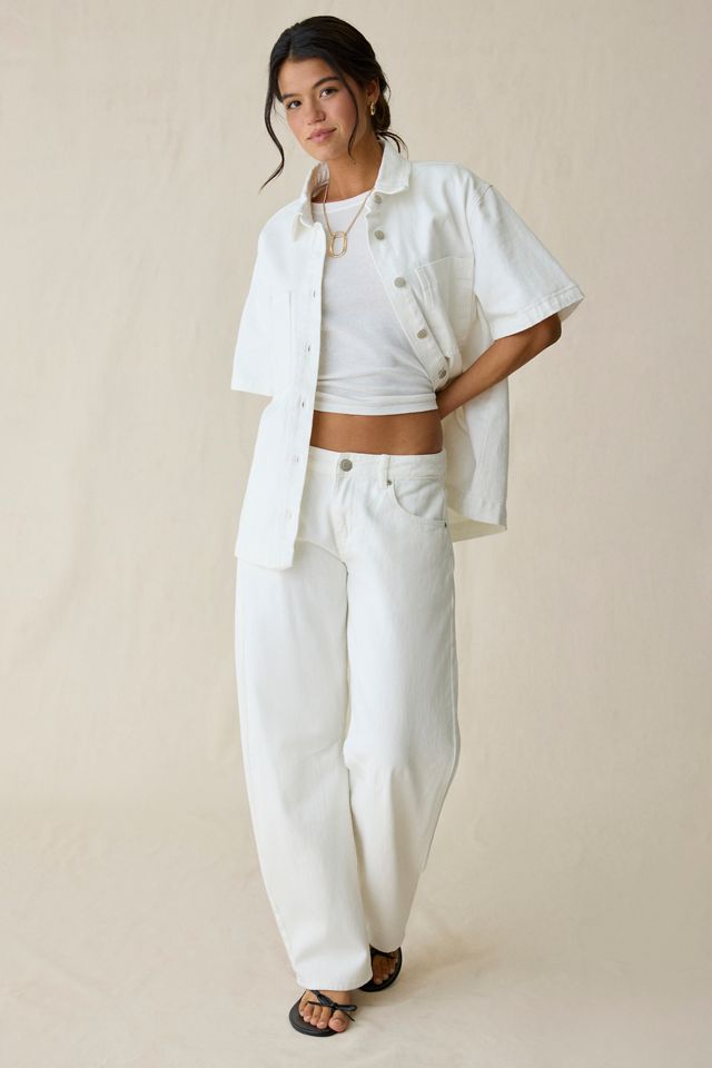 Glamorous Oversized Denim Short Sleeve Button-Up Shirt #2