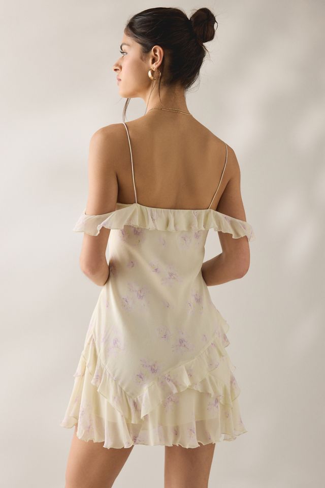 LoveShackFancy Timara Ruffle Cold-Shoulder Mini Dress #1