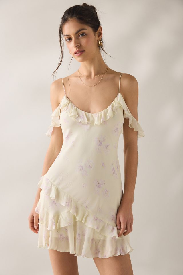 LoveShackFancy Timara Ruffle Cold-Shoulder Mini Dress #3