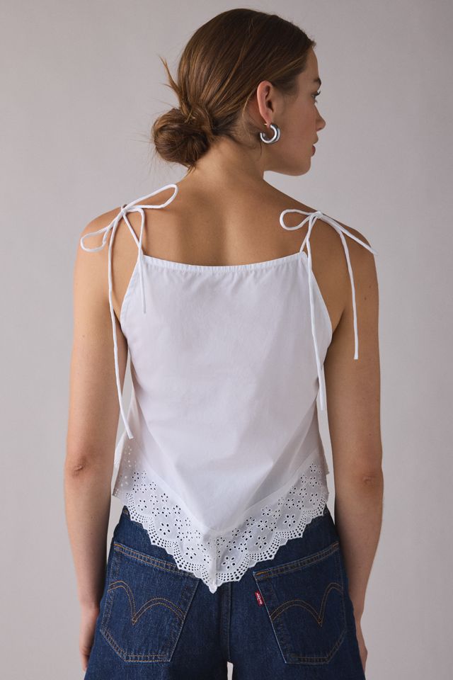 Glamorous Cutwork Tie-Strap Lace Trim Cami | Urban Outfitters