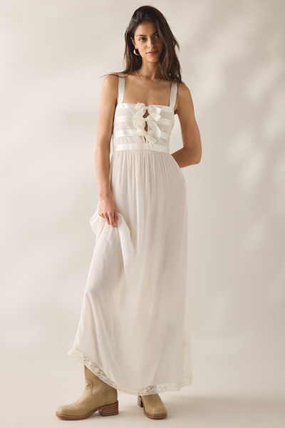 LoveShackFancy Lovelace Banded Bow Detail Maxi Dress | Urban