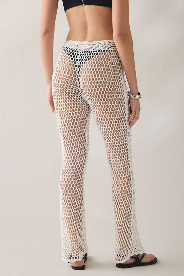 Glamorous Sheer Crochet Flare Pants #4