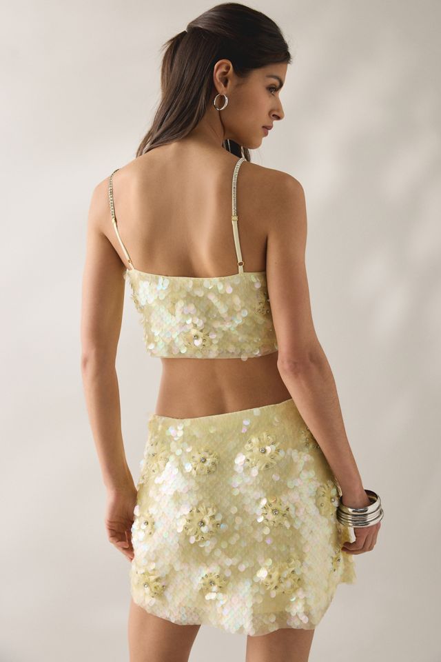 LoveShackFancy Marella Flower Sequin Crop Cami #2