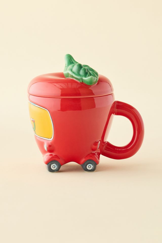 Richard Scarry Lowly Worm Applecar Lidded Ceramic Mug #1