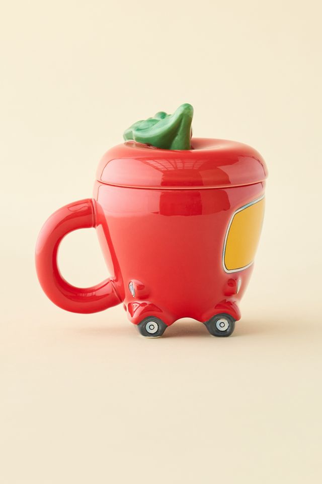 Richard Scarry Lowly Worm Applecar Lidded Ceramic Mug #2