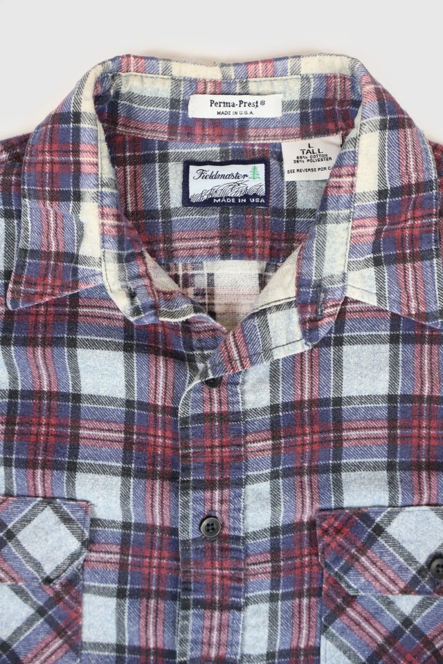 Vintage Plaid Flannel Button-Down Shirt #2