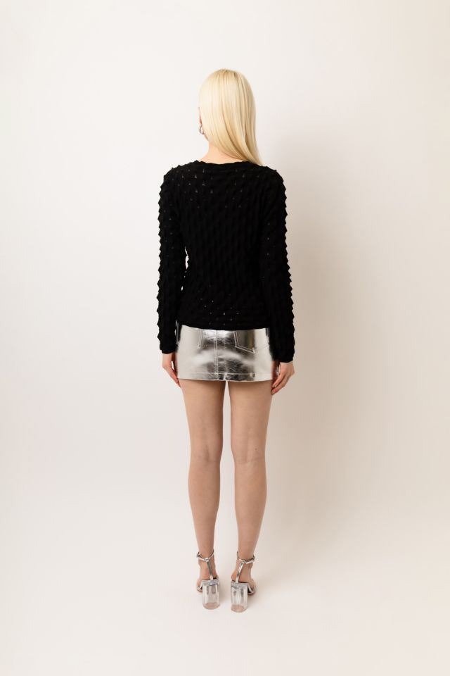 Amy Lynn Spike Fitted Long Sleeve Knitted Jumper #2