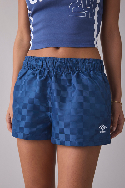 Umbro Uo Exclusive Checkered Performance Short In Blue, Women's At Urban Outfitters