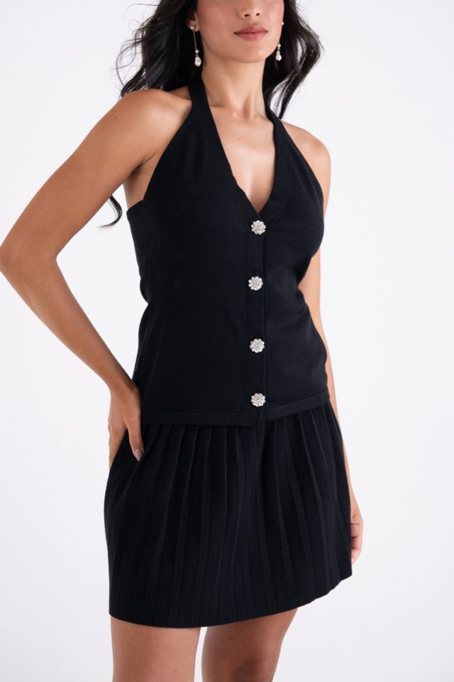 Amy Lynn Clarissa V-Neck Halter Glow Knit Top #1