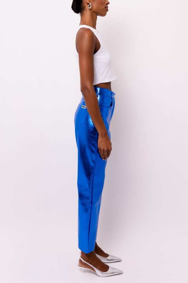 Amy Lynn Lupe Faux Leather Metallic Straight Cut Pant #1