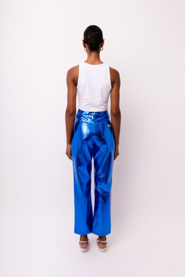 Amy Lynn Lupe Faux Leather Metallic Straight Cut Pant #2