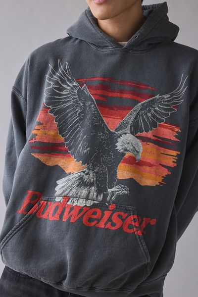 Chandail molletonné à capuchon avec graphique d'aigle Budweiser