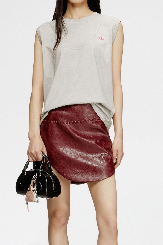 Diesel O-Hara Coated Faux Leather Mini Skirt #4