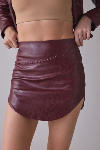 Diesel O-Hara Coated Faux Leather Mini Skirt