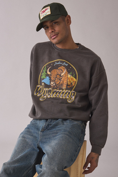 Wyoming Bison Graphic Crew Neck Sweatshirt