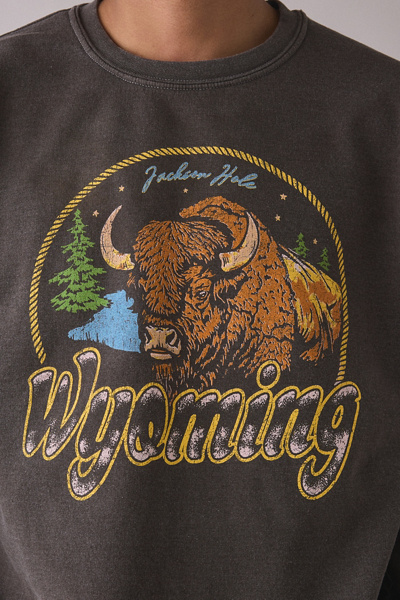 Wyoming Bison Graphic Crew Neck Sweatshirt