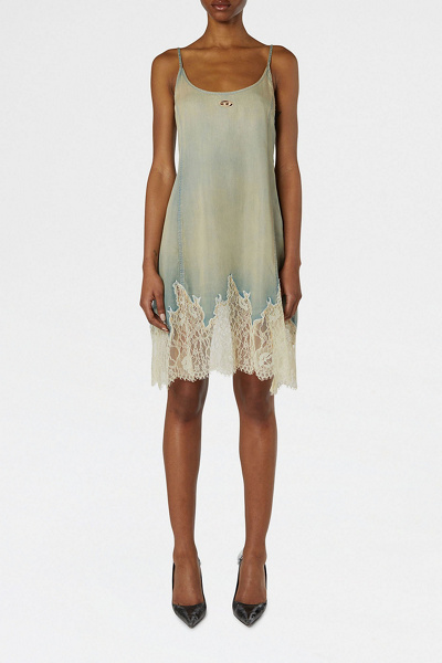 Diesel De-Odry-S Lace Trim Denim Mini Dress