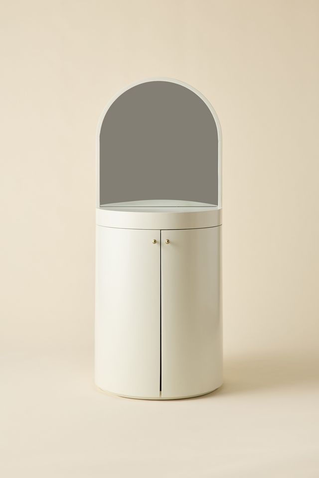 Maura Arch Mirror Rolling Storage Vanity #4