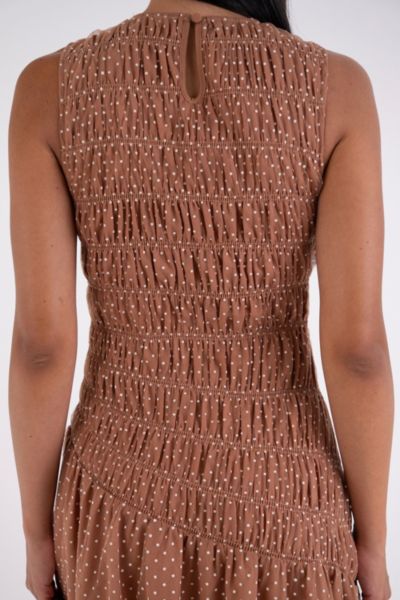 Amy Lynn Julia Smocked Polka Dot Maxi Dress