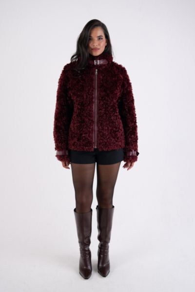 Amy Lynn Celeste Luxe Faux Fur Funnel Zip Coat