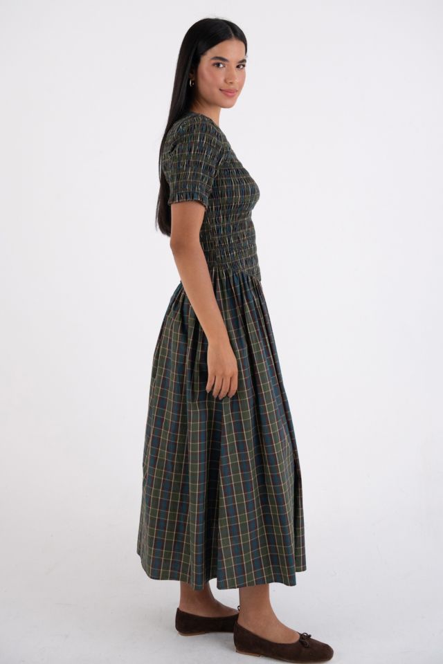 Amy Lynn Beatrix Pure Cotton Smocked Plaid Midi Dress #2