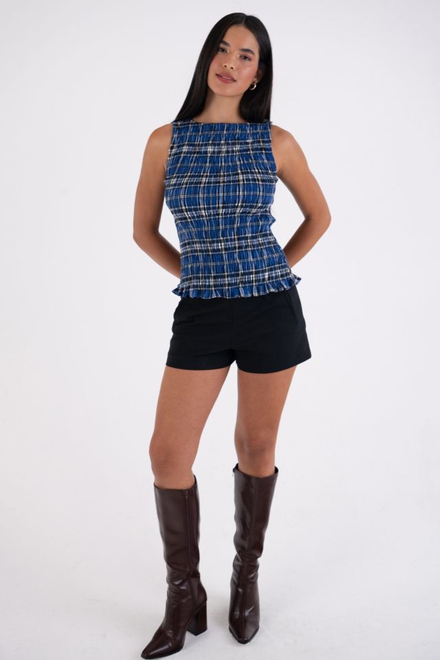 Amy Lynn Sonya Pure Cotton Plaid Smocked Top #1