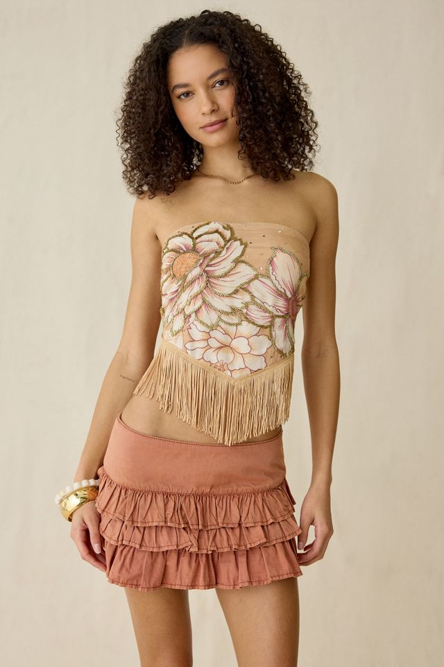 Mini-jupe à volants Painted Blooms Kimchi Blue #1