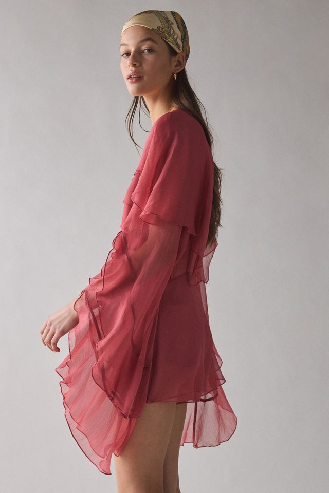 Bardot Carson Ruffle Bell Sleeve Playsuit #1