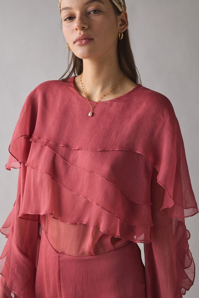 Bardot Carson Ruffle Bell Sleeve Playsuit #3