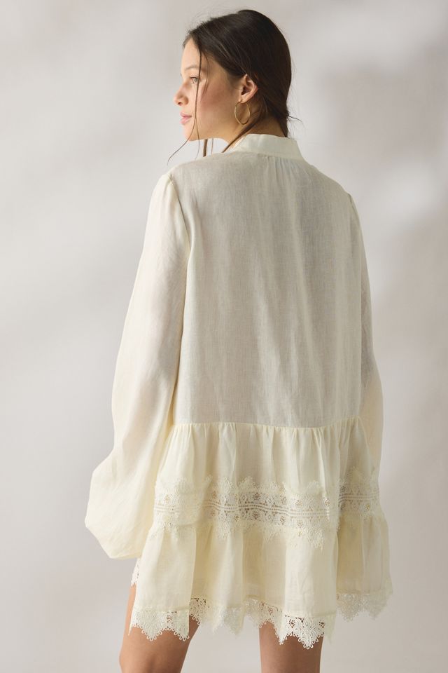 knee length dresses for ladies Essence White Trapeze Mini Dress