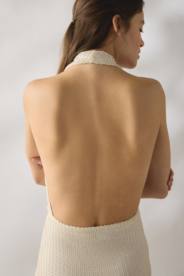 Bardot Nola Halter Neck Cowl Sequin Maxi Dress | Urban Outfitters