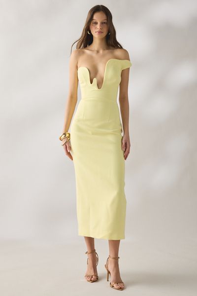sachin and babi light blue dress Norma Kamali Sleeveless Pickleball Mini Dress in Butter Yellow main image 0