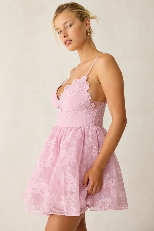 lace bustier midi dress Nude Lace Midi Dress S main image 0