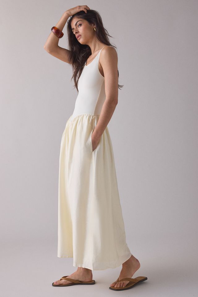 Robe longue Lorie à encolure ronde et matières mixtes de Bardot #2