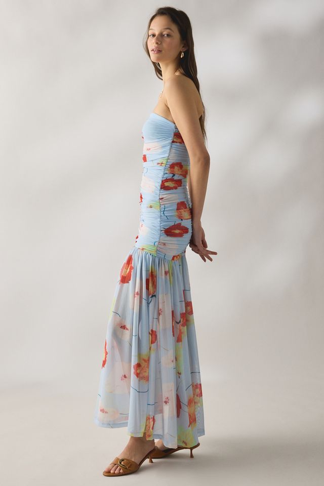 Bardot Solana Printed Mesh Strapless Maxi Dress #2